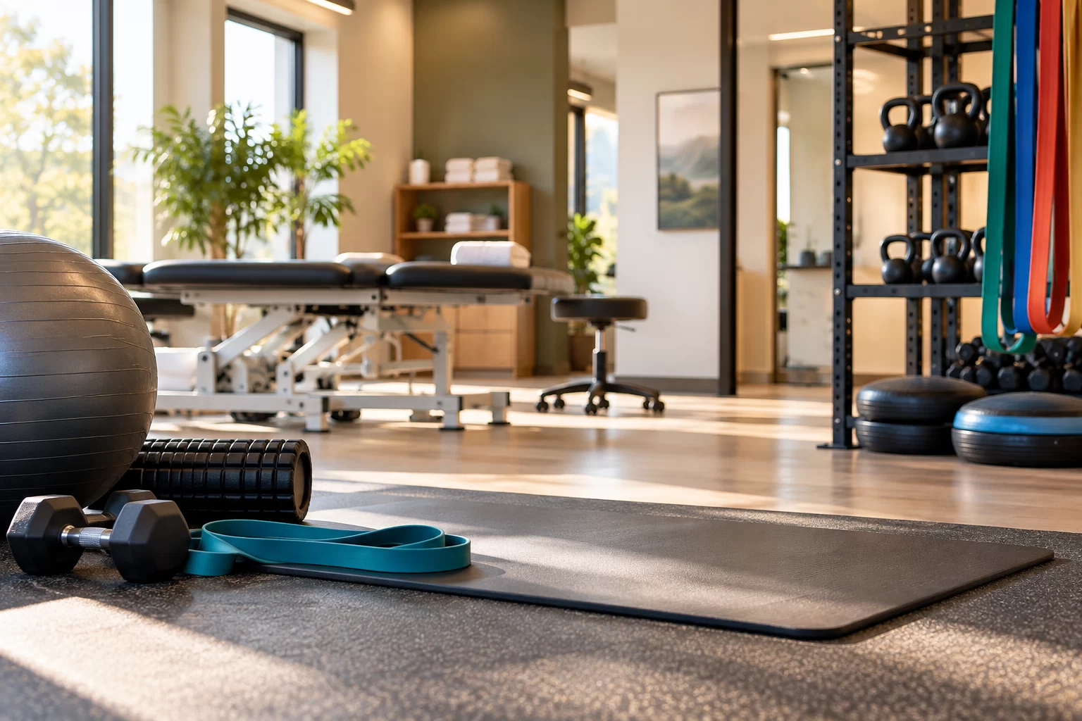 Chiropractic rehabilitation and exercise equipment in an Edmonton clinic