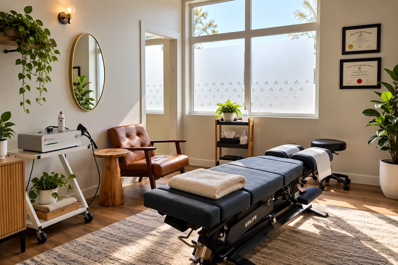 Massage therapy treatment room at Active Health Collective in Edmonton