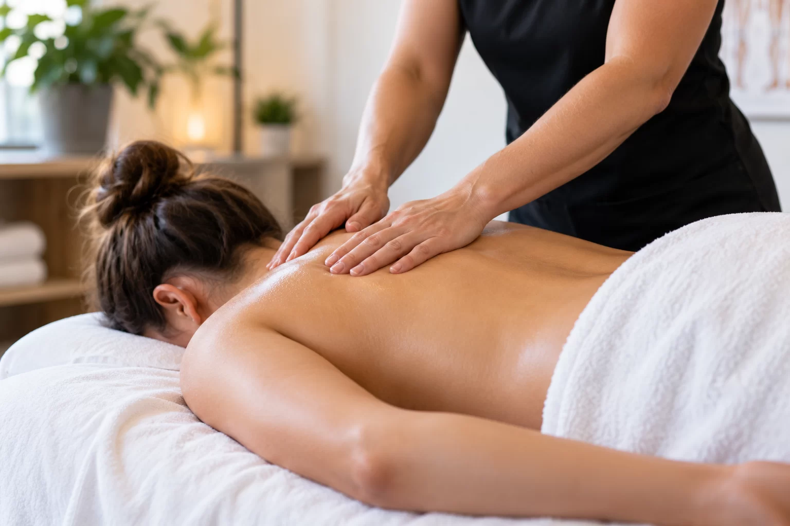 Registered Massage Therapist providing massage therapy to a patient